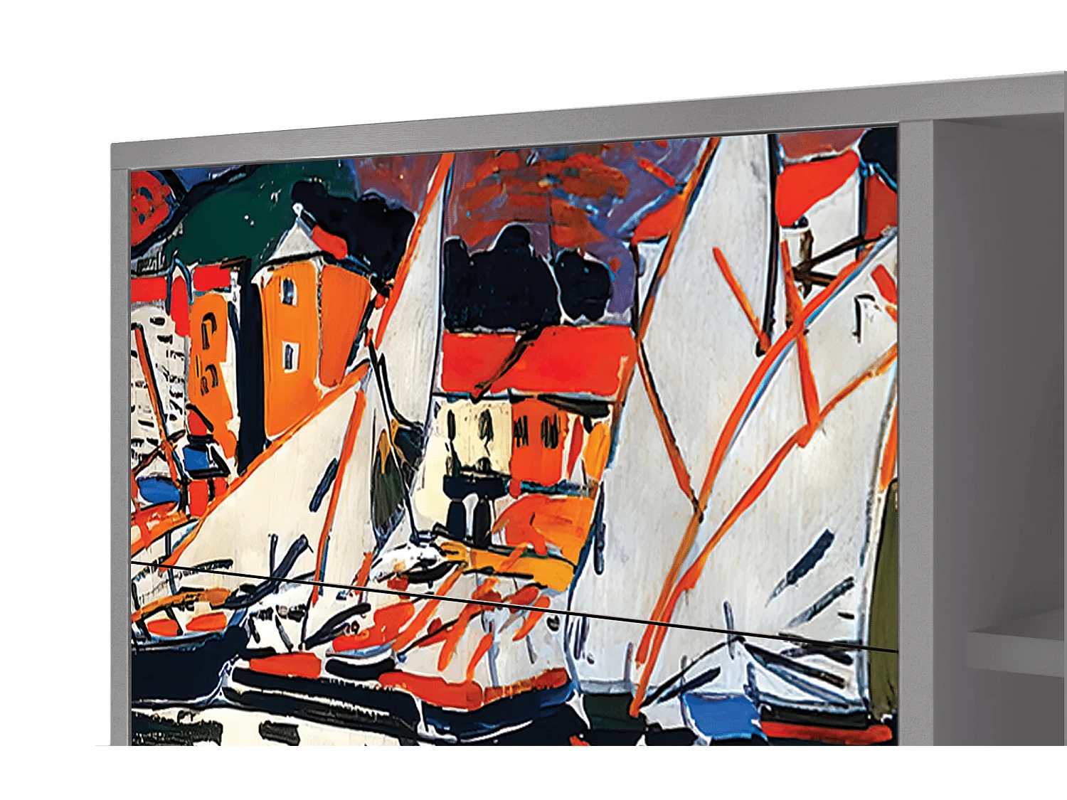 Aparador - 125x98x48 cm - BS2 - Le Séchage des voiles , Gris