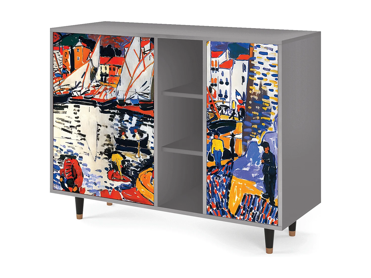 Buffet - 125x98x48 cm - BS2 - Le Séchage des voiles , Gris