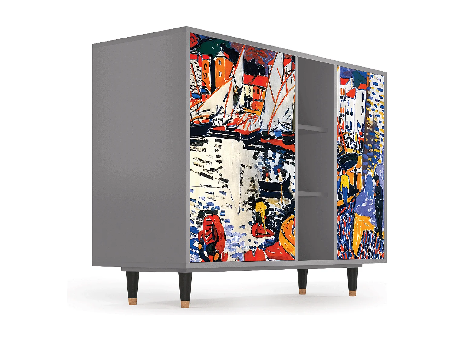 Buffet - 125x98x48 cm - BS2 - Le Séchage des voiles , Gris