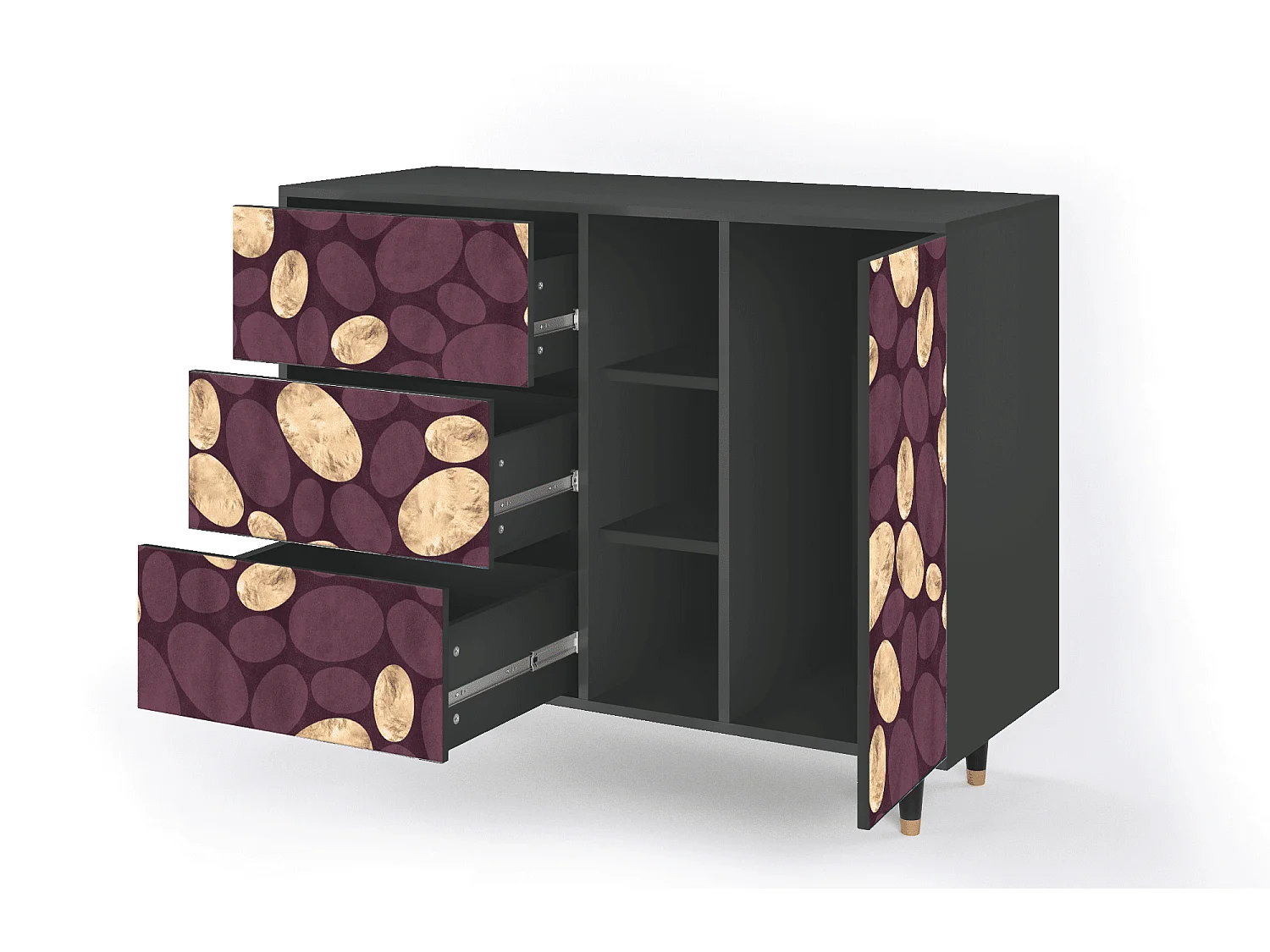 Credenza - 125x98x48 cm - BS2 - Fine Wine, Antracite