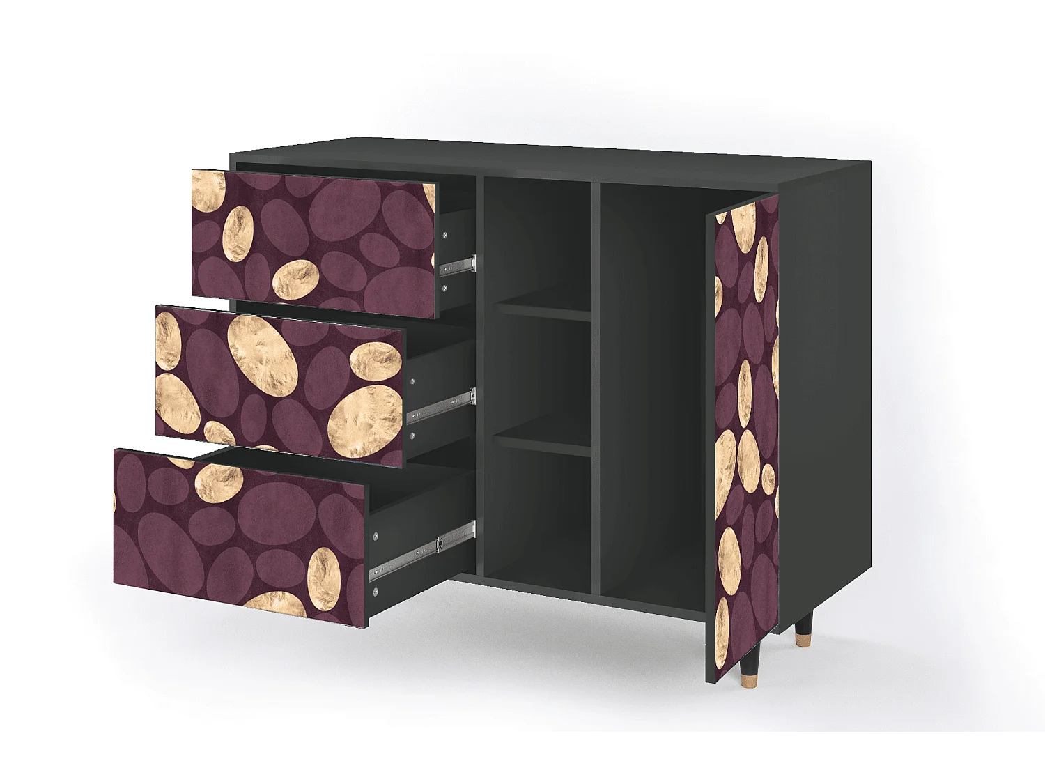 Buffet - 125x98x48 cm - BS2 - Fine Wine, Anthracite