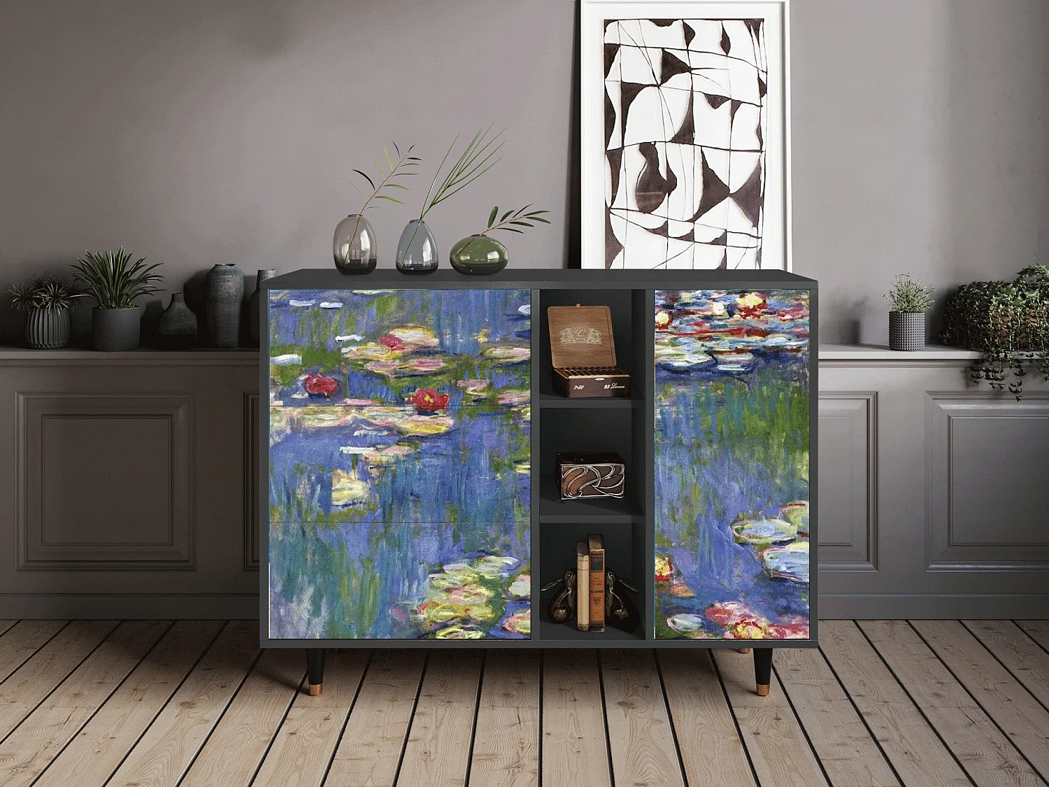 Aparador - 125x98x48 cm - BS2 - The water lily pond  , Antracita