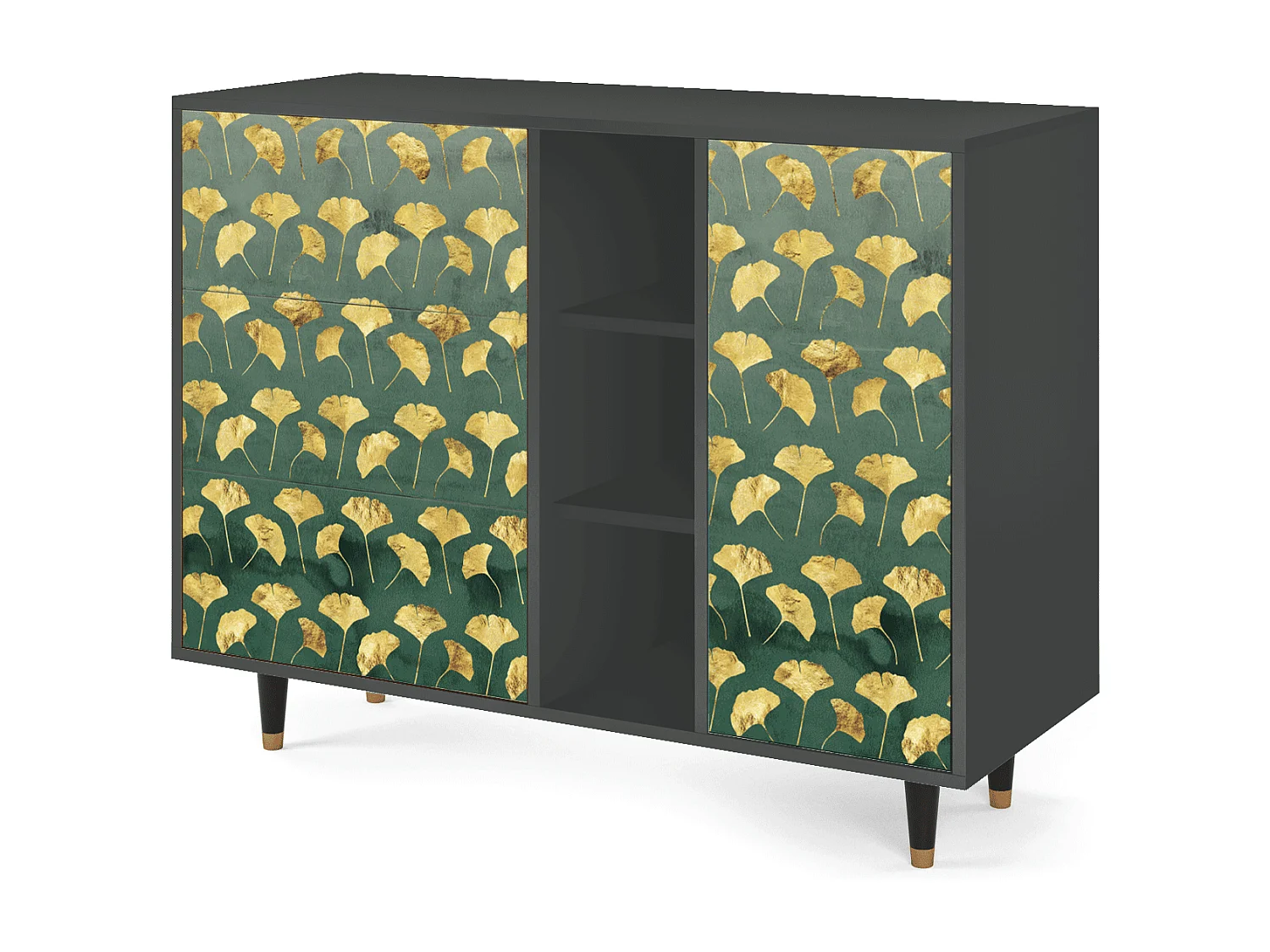 Buffet - 125x98x48 cm - BS2 - Gingko leaves, Anthracite