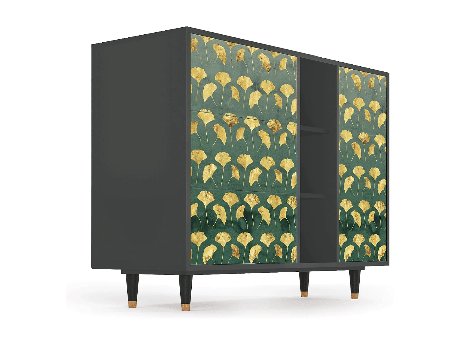Buffet - 125x98x48 cm - BS2 - Gingko leaves, Anthracite