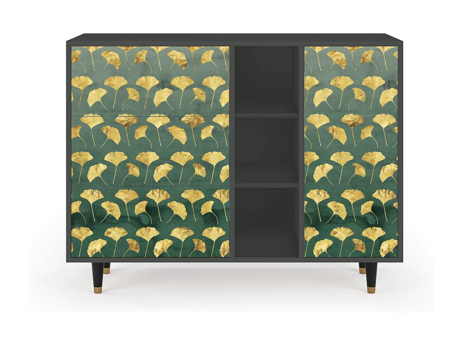 Credenza - 125x98x48 cm - BS2 - Gingko leaves, Antracite