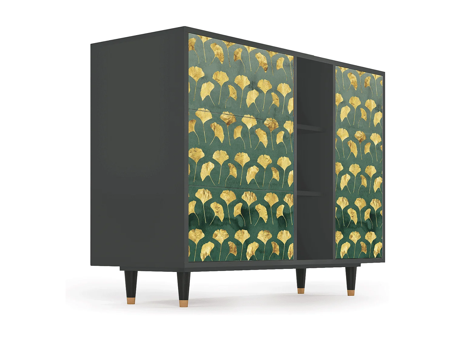 Credenza - 125x98x48 cm - BS2 - Gingko leaves, Antracite