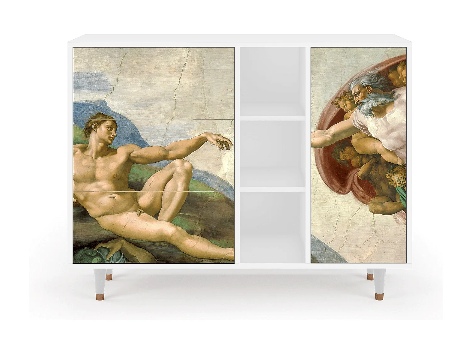 Kredens - 125x98x48 cm - BS2 - The Creation of Adam, Biały