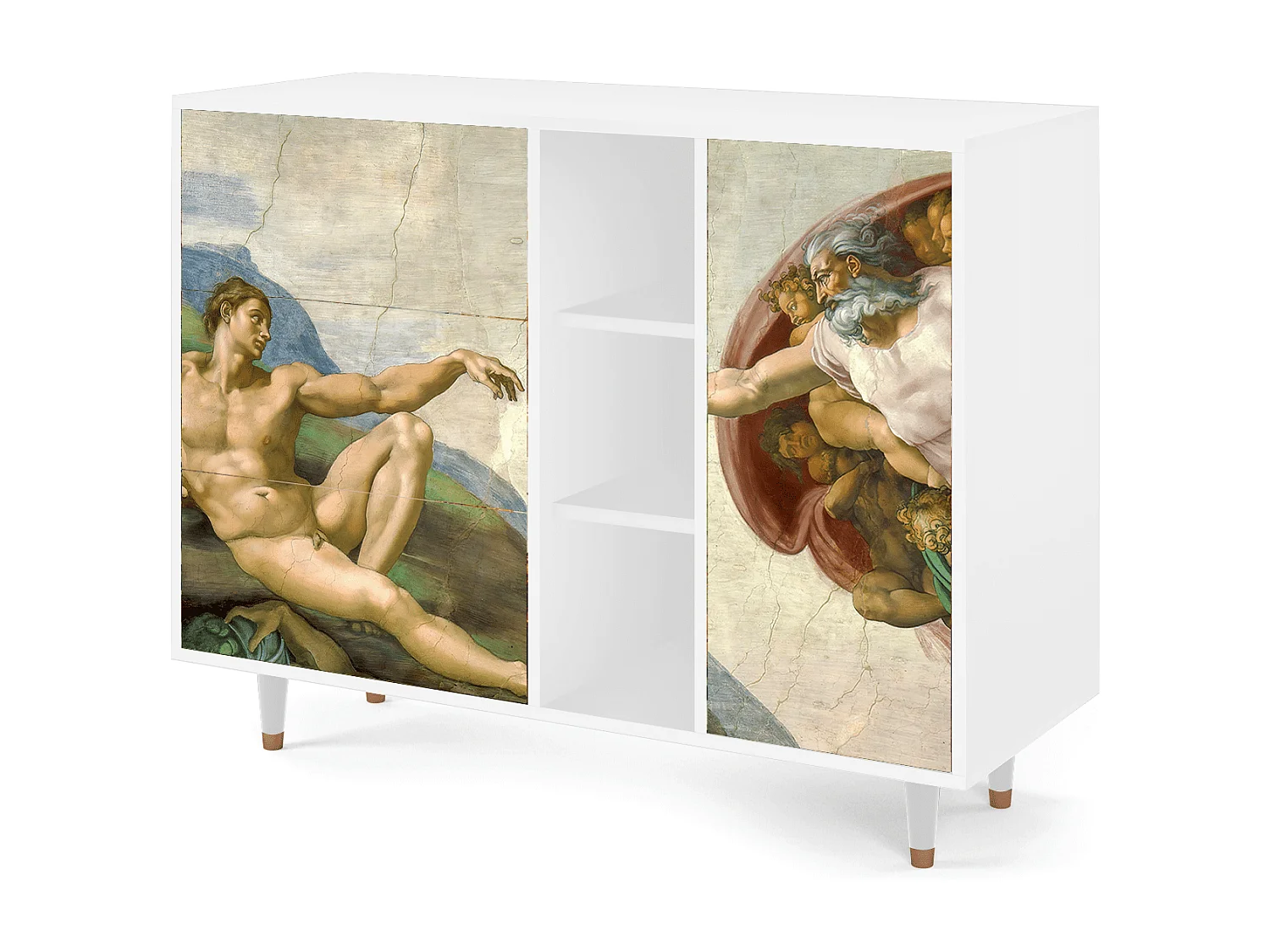 Kredens - 125x98x48 cm - BS2 - The Creation of Adam, Biały