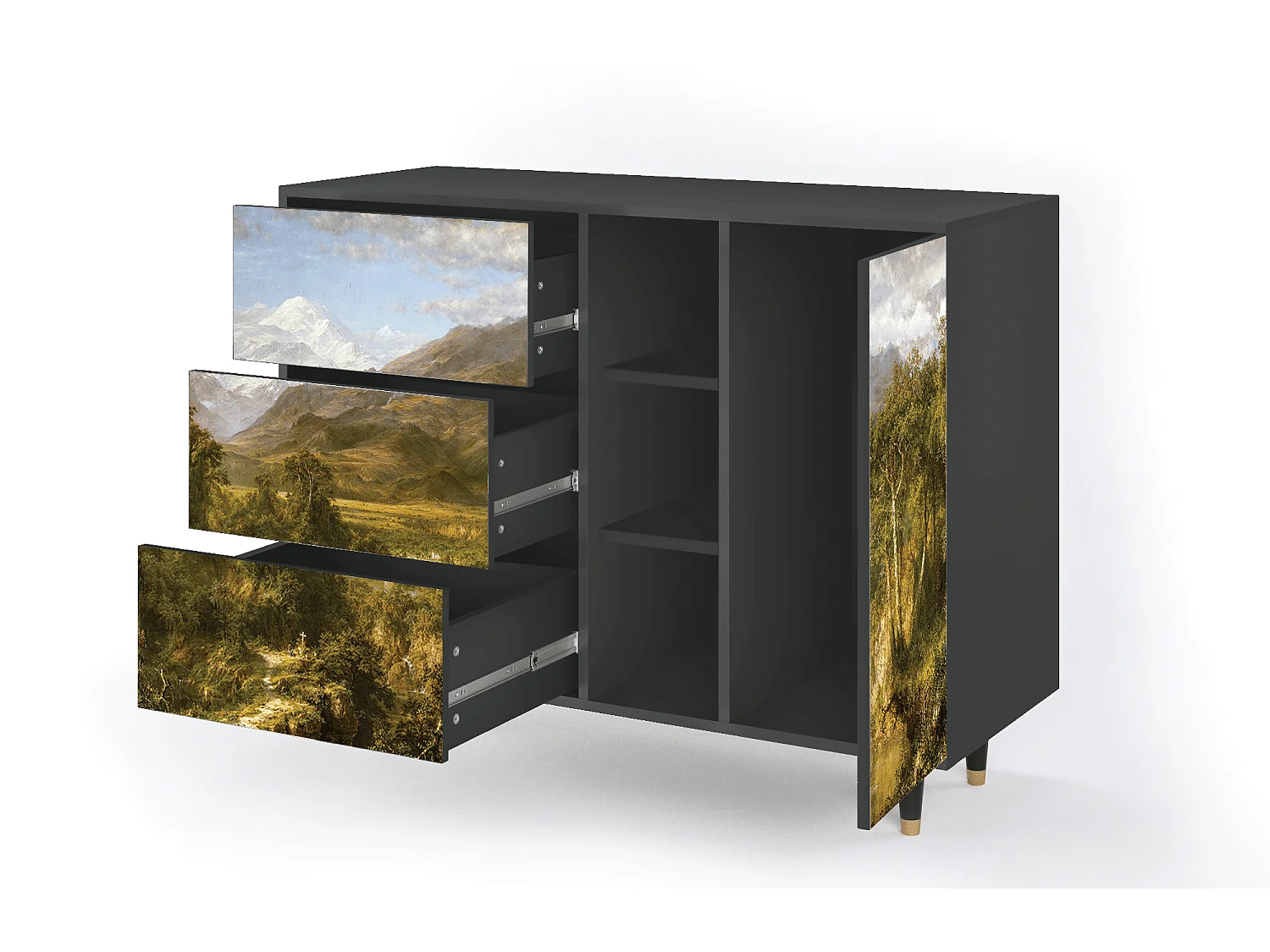 Aparador - 125x98x48 cm - BS2 - The Heart of the Andes , Antracita