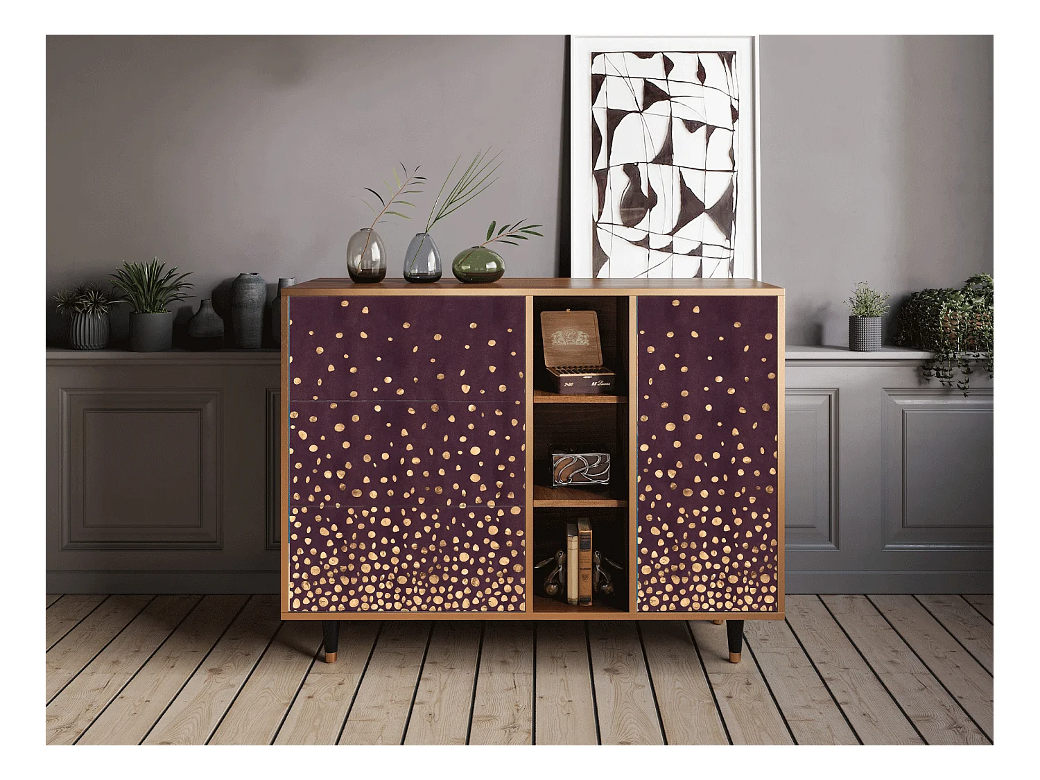 Buffet - 125x98x48 cm - BS2 - Glowworms, Noyer