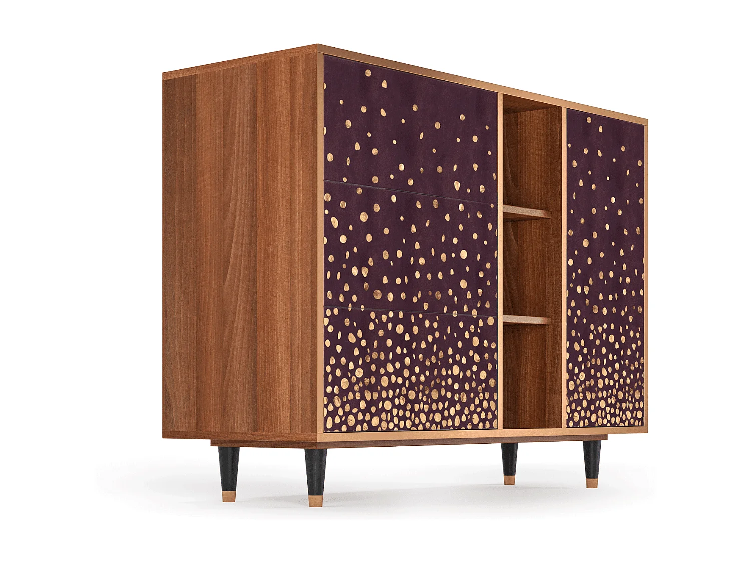 Dressoir - 125x98x48 cm - BS2 - Glowworms, Walnoot