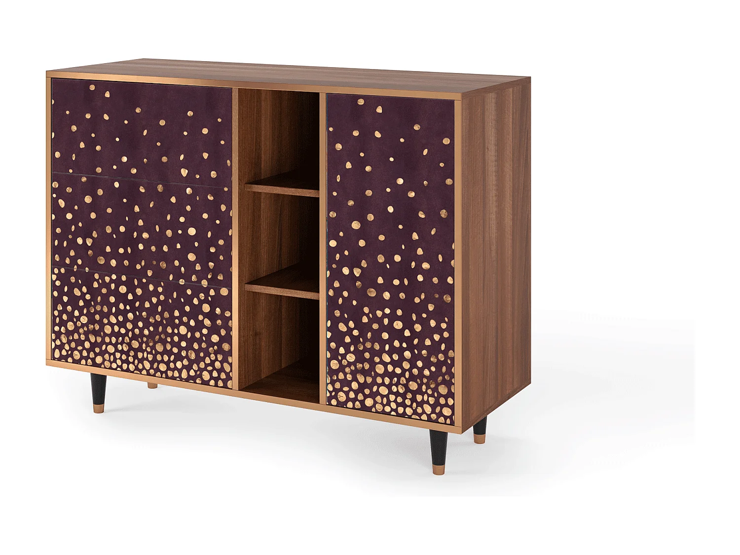 Buffet - 125x98x48 cm - BS2 - Glowworms, Noyer