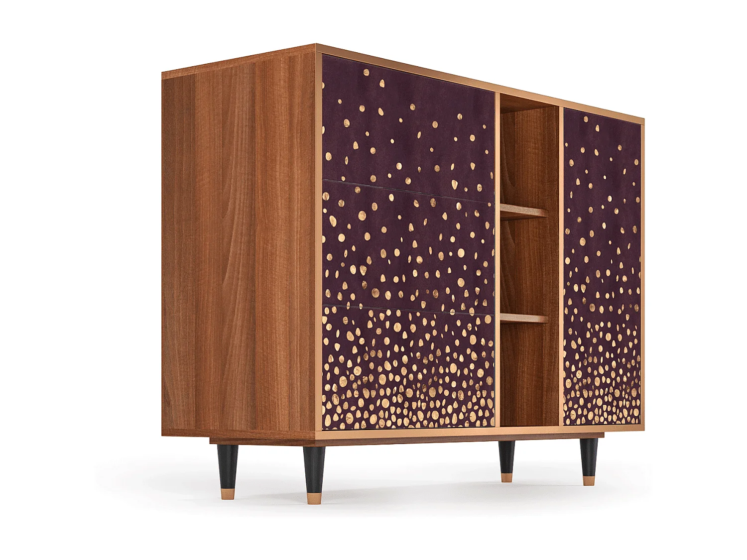 Buffet - 125x98x48 cm - BS2 - Glowworms, Noyer