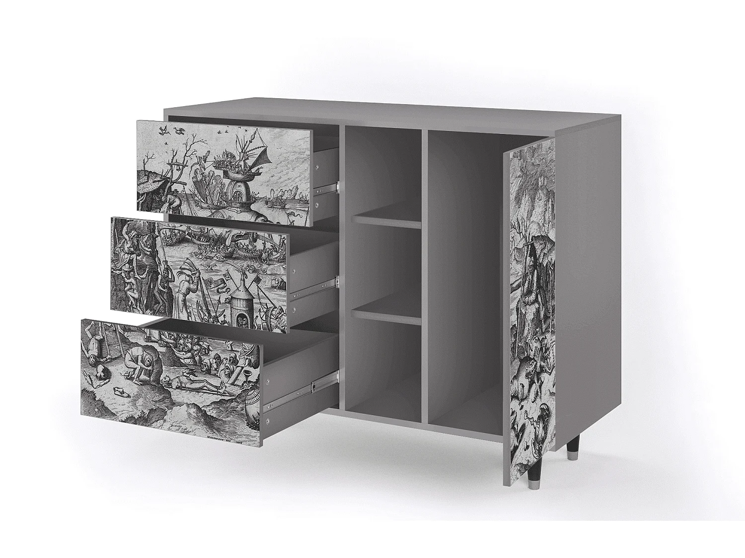 Sideboard - 125x98x48 cm - BS2 - The Temptation, Grau