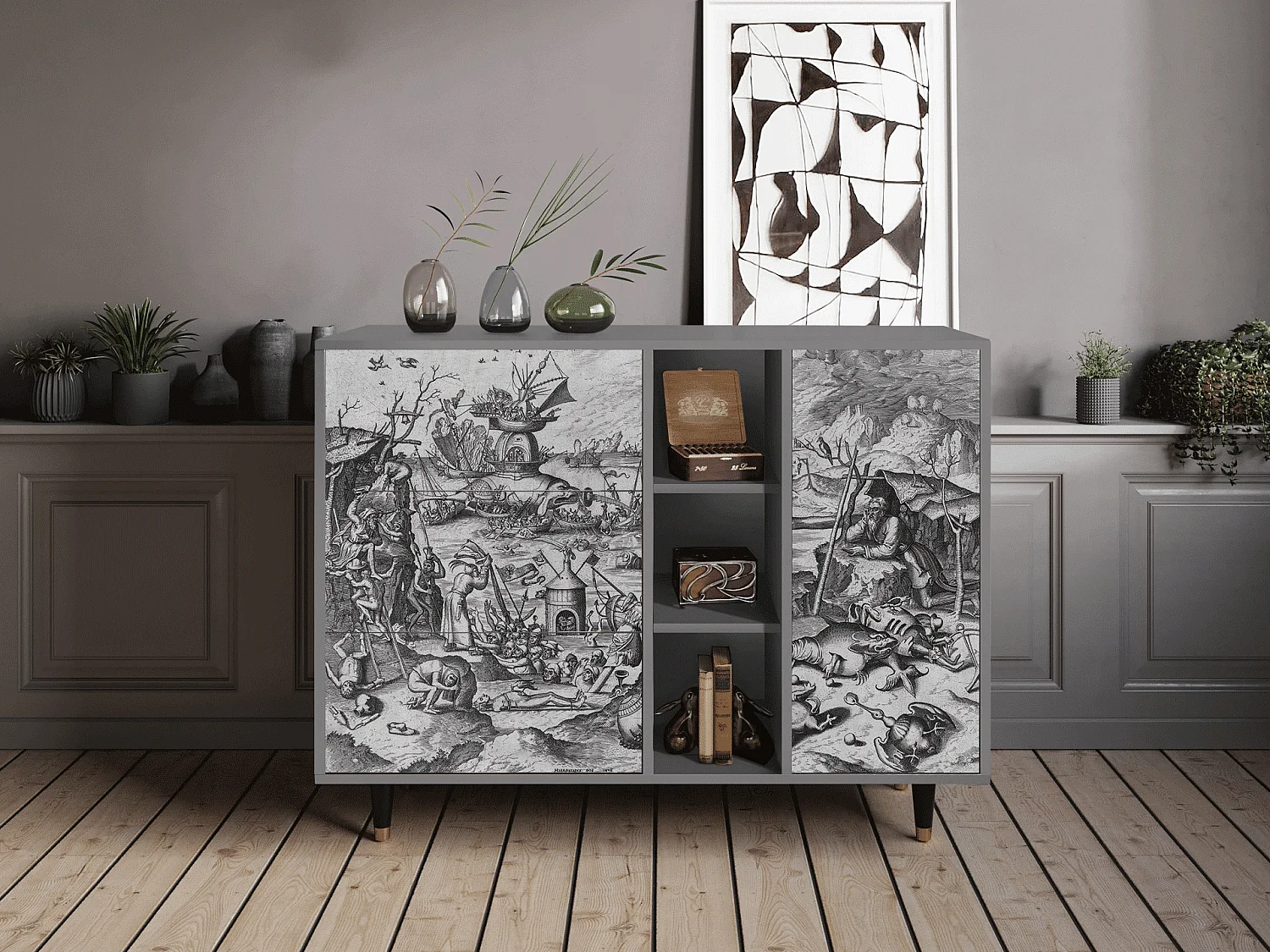 Buffet - 125x98x48 cm - BS2 - The Temptation, Gris