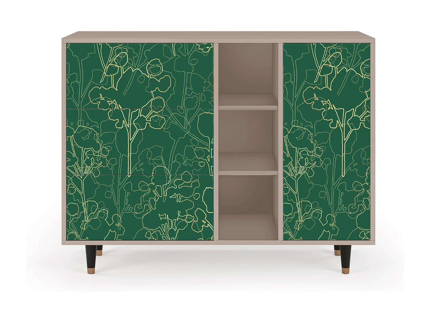 Kredens - 125x98x48 cm - BS2 - Emerald Forest, Latte