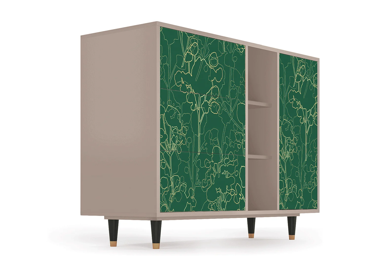 Kredens - 125x98x48 cm - BS2 - Emerald Forest, Latte