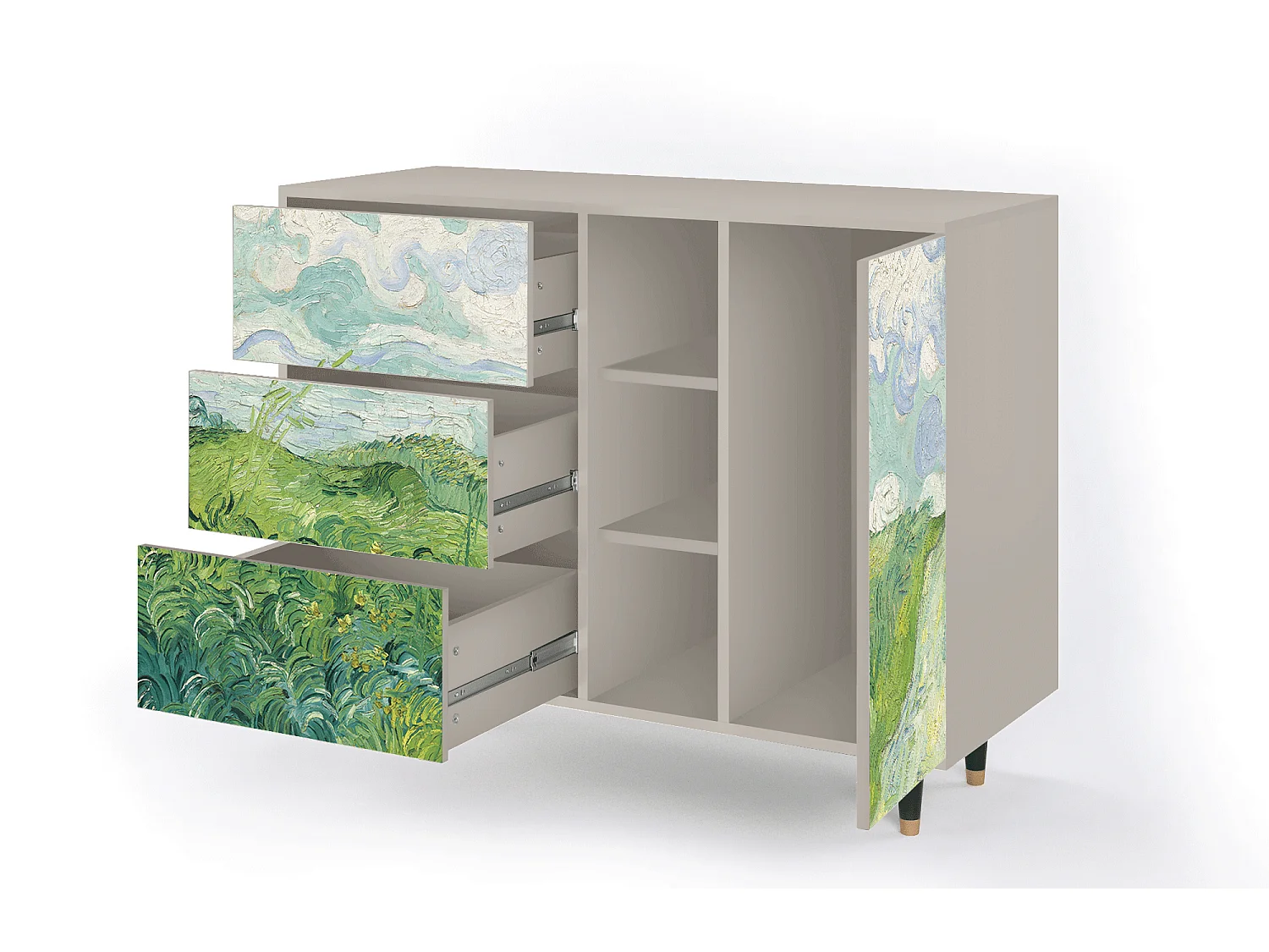 Buffet - 125x98x48 cm - BS2 - Green Wheat Fields, Sable