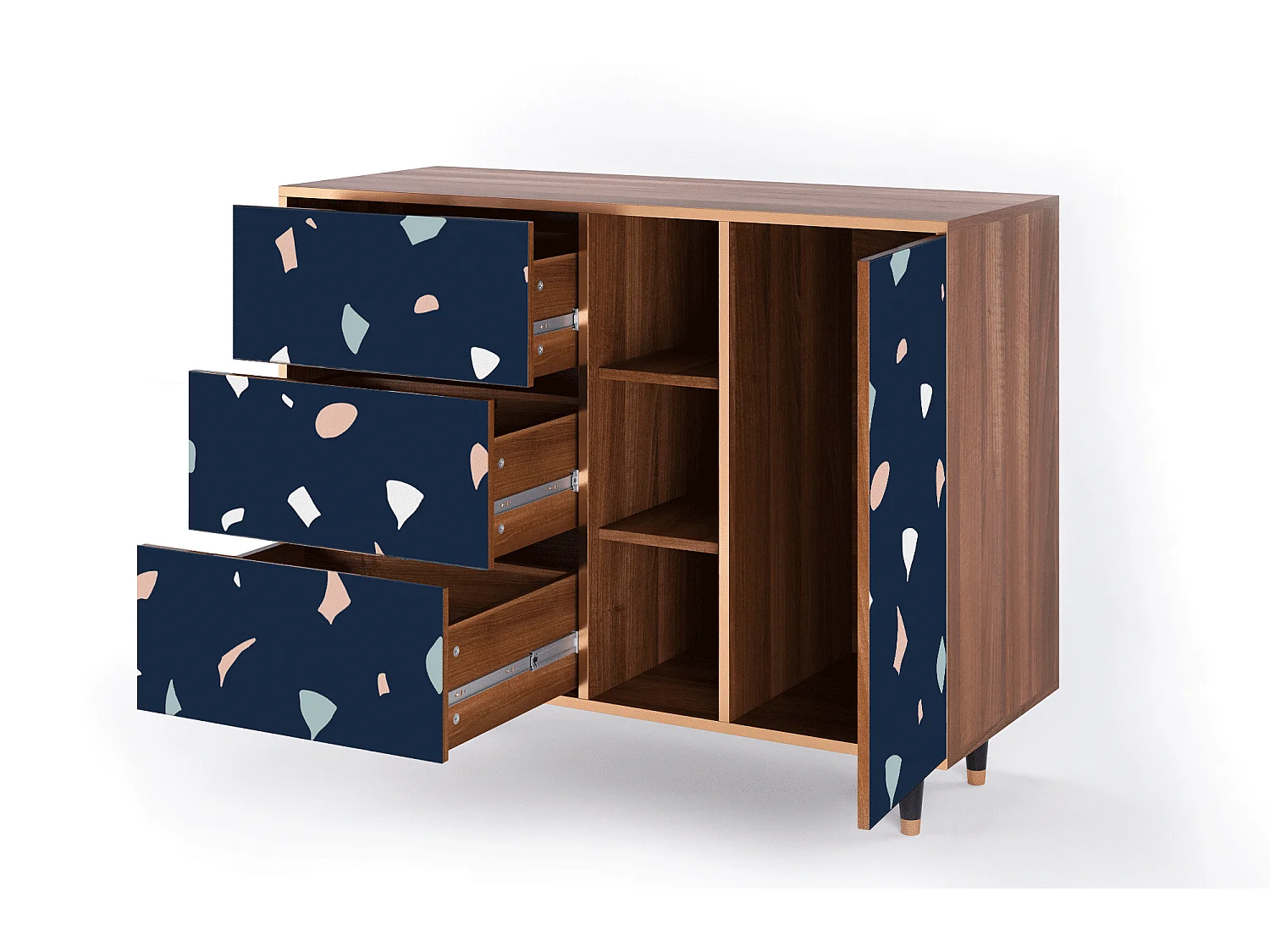 Dressoir - 125x98x48 cm - BS2 - Space Satellites, Walnoot