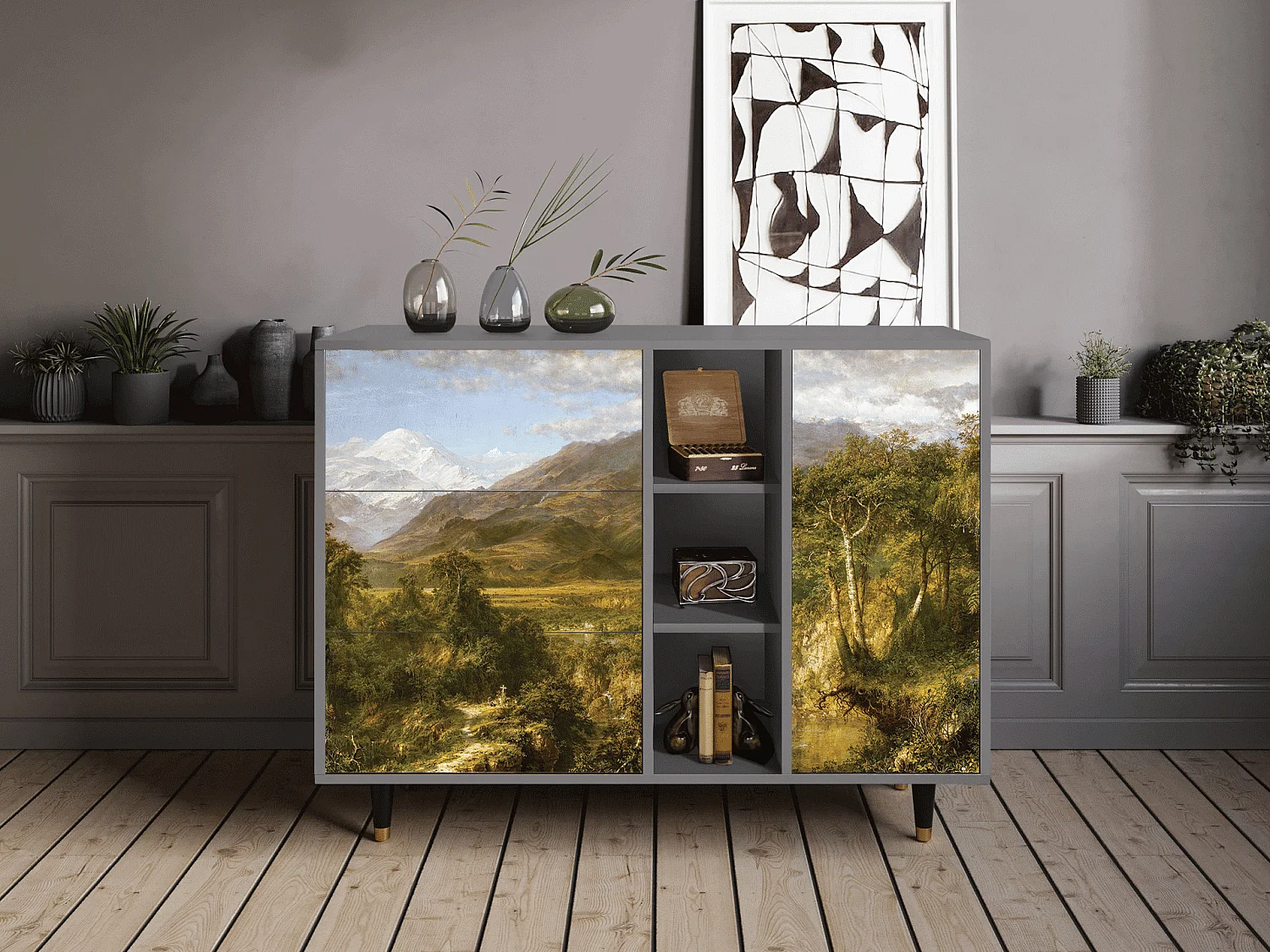 Aparador - 125x98x48 cm - BS2 - The Heart of the Andes , Gris