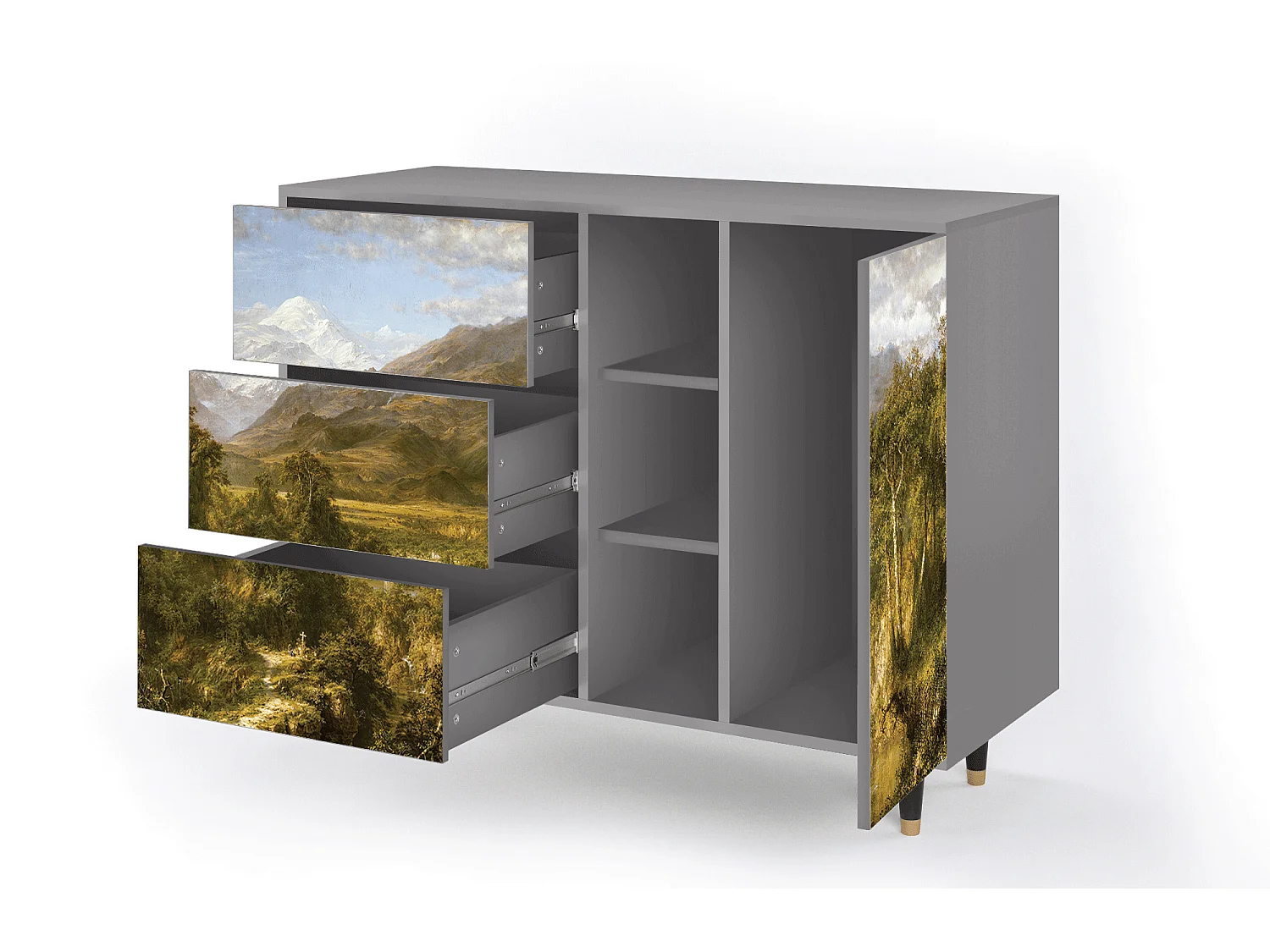 Aparador - 125x98x48 cm - BS2 - The Heart of the Andes , Gris