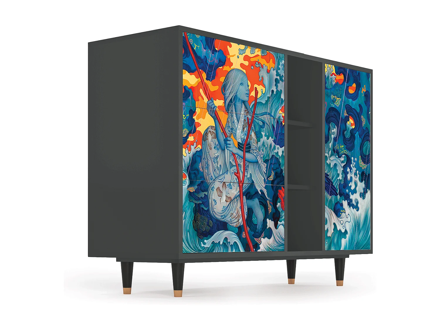 Buffet - 125x98x48 cm - BS2 - The Girl - James Jean, Anthracite