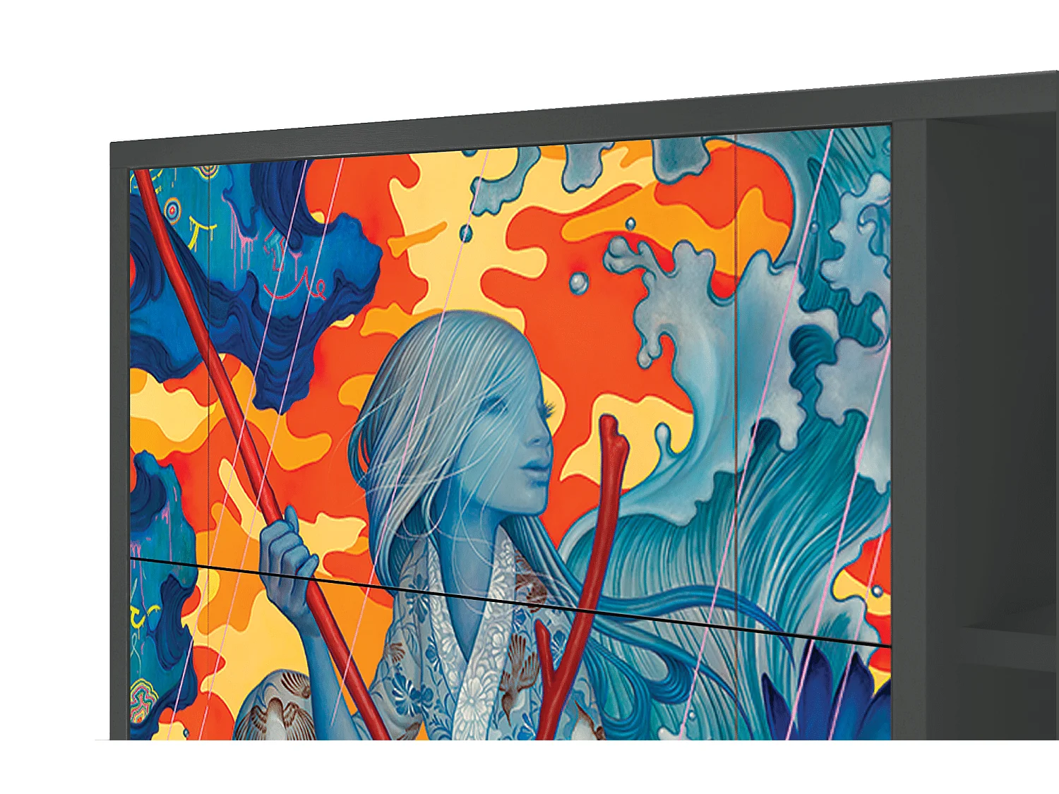 Buffet - 125x98x48 cm - BS2 - The Girl - James Jean, Anthracite