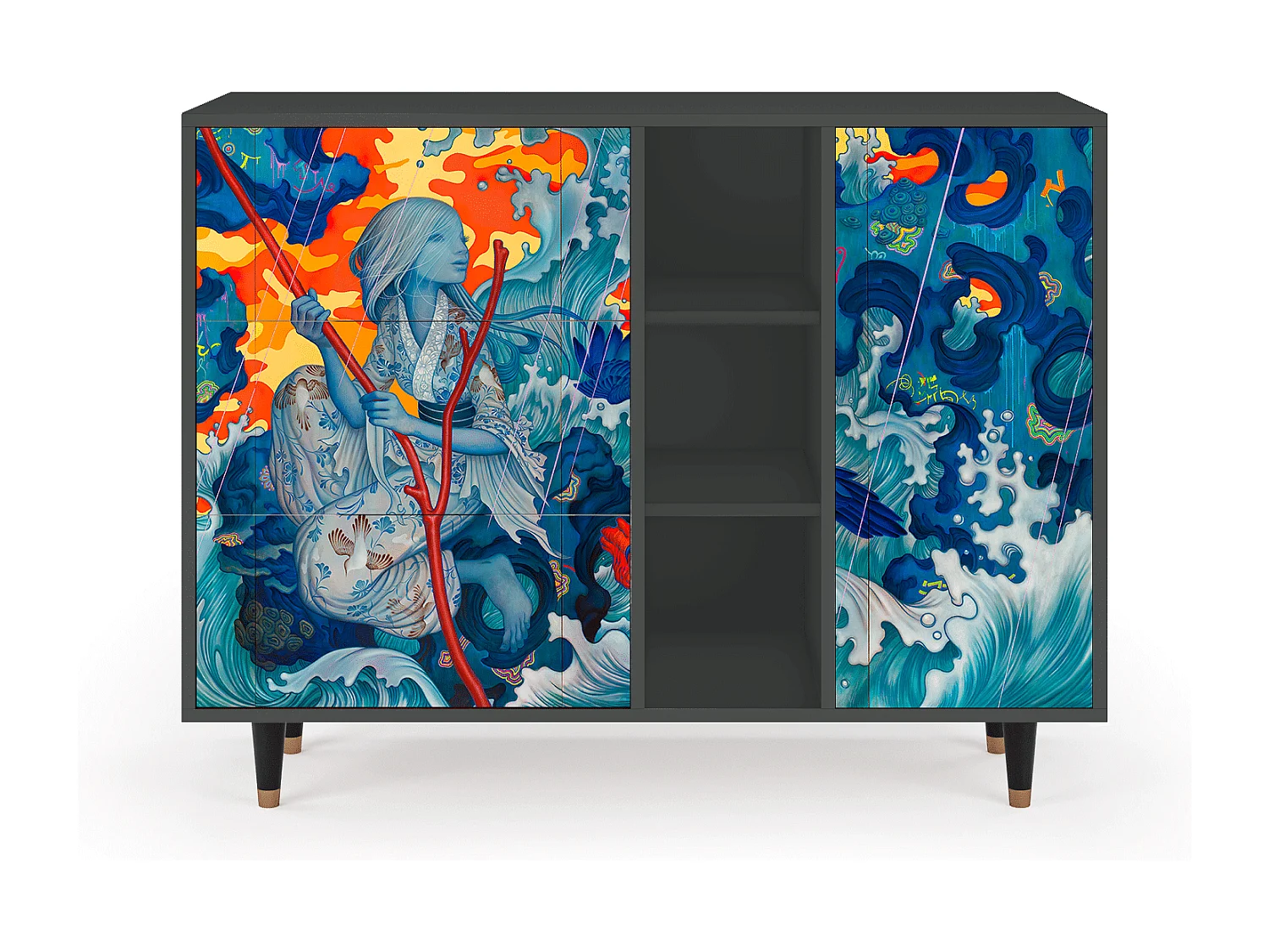 Buffet - 125x98x48 cm - BS2 - The Girl - James Jean, Anthracite