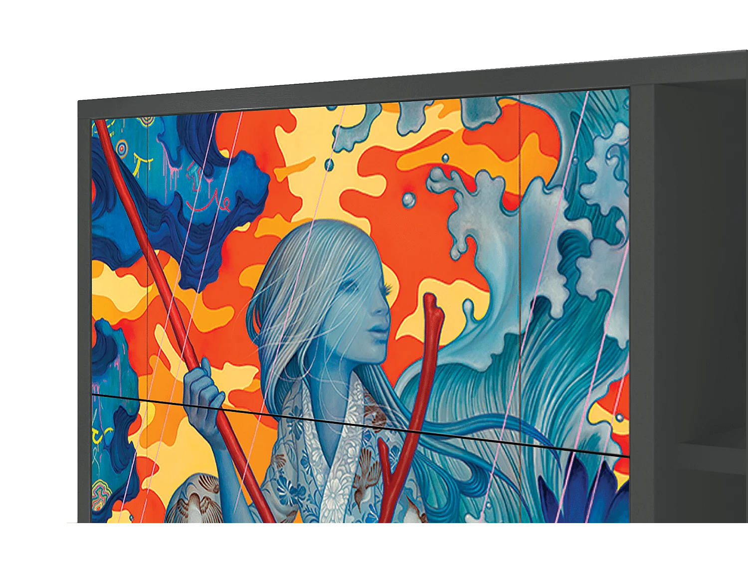 Buffet - 125x98x48 cm - BS2 - The Girl - James Jean, Anthracite