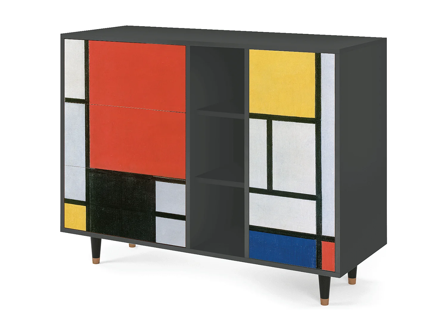 Kredens - 125x98x48 cm - BS2 - Composition, Antracyt