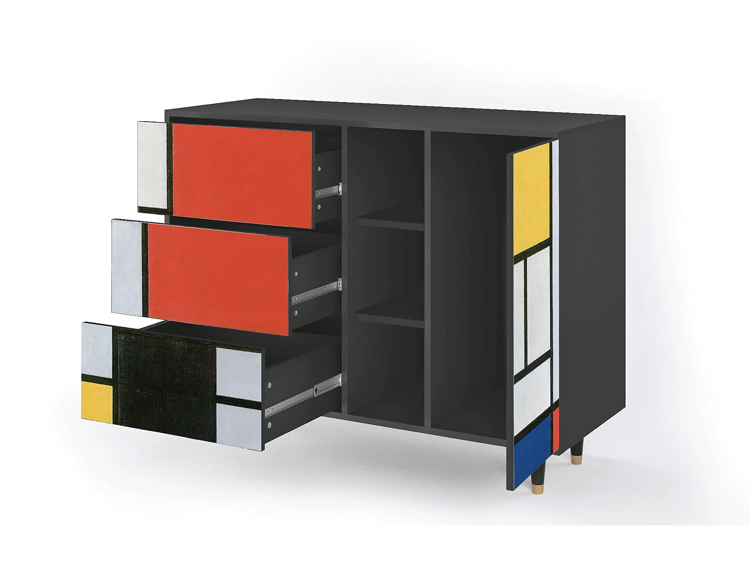 Kredens - 125x98x48 cm - BS2 - Composition, Antracyt