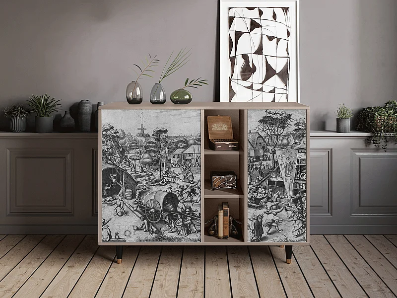 Credenza - 125x98x48 cm - BS2 - The Festival of Saint, Latte