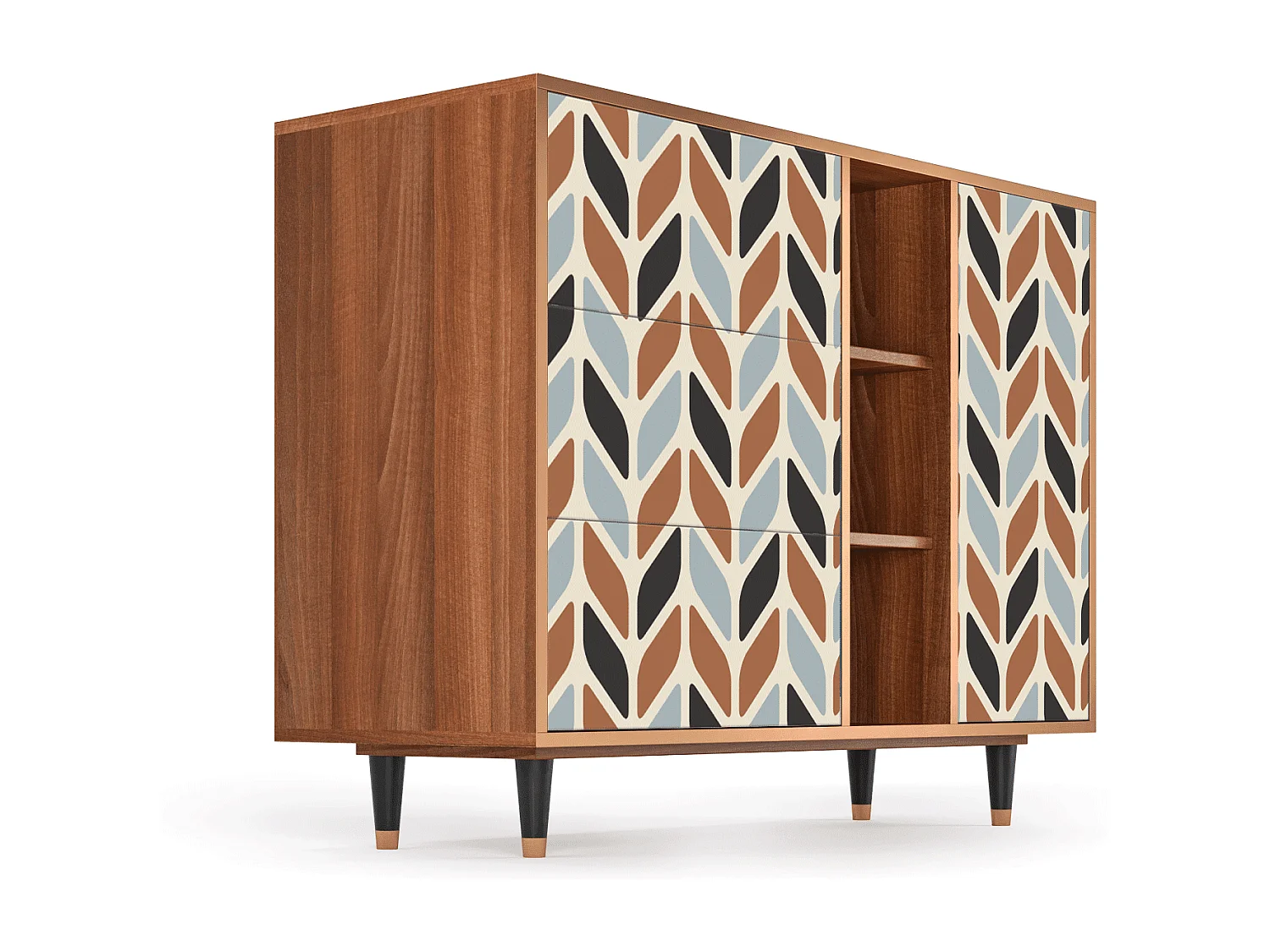 Credenza - 125x98x48 cm - BS2 - Beige Laure, Noce