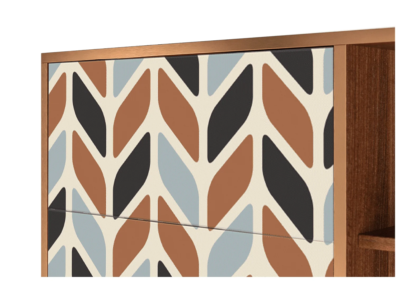 Aparador - 125x98x48 cm - BS2 - Beige Laure, Nogueira