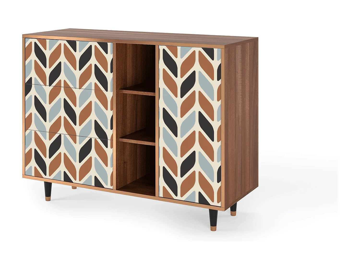 Kredens - 125x98x48 cm - BS2 - Beige Laure, Orzech