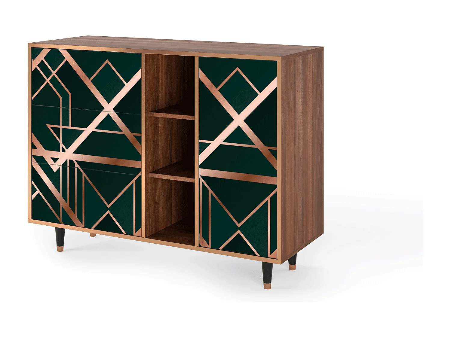 Kredens - 125x98x48 cm - BS2 - Emerald Gatsby, Orzech