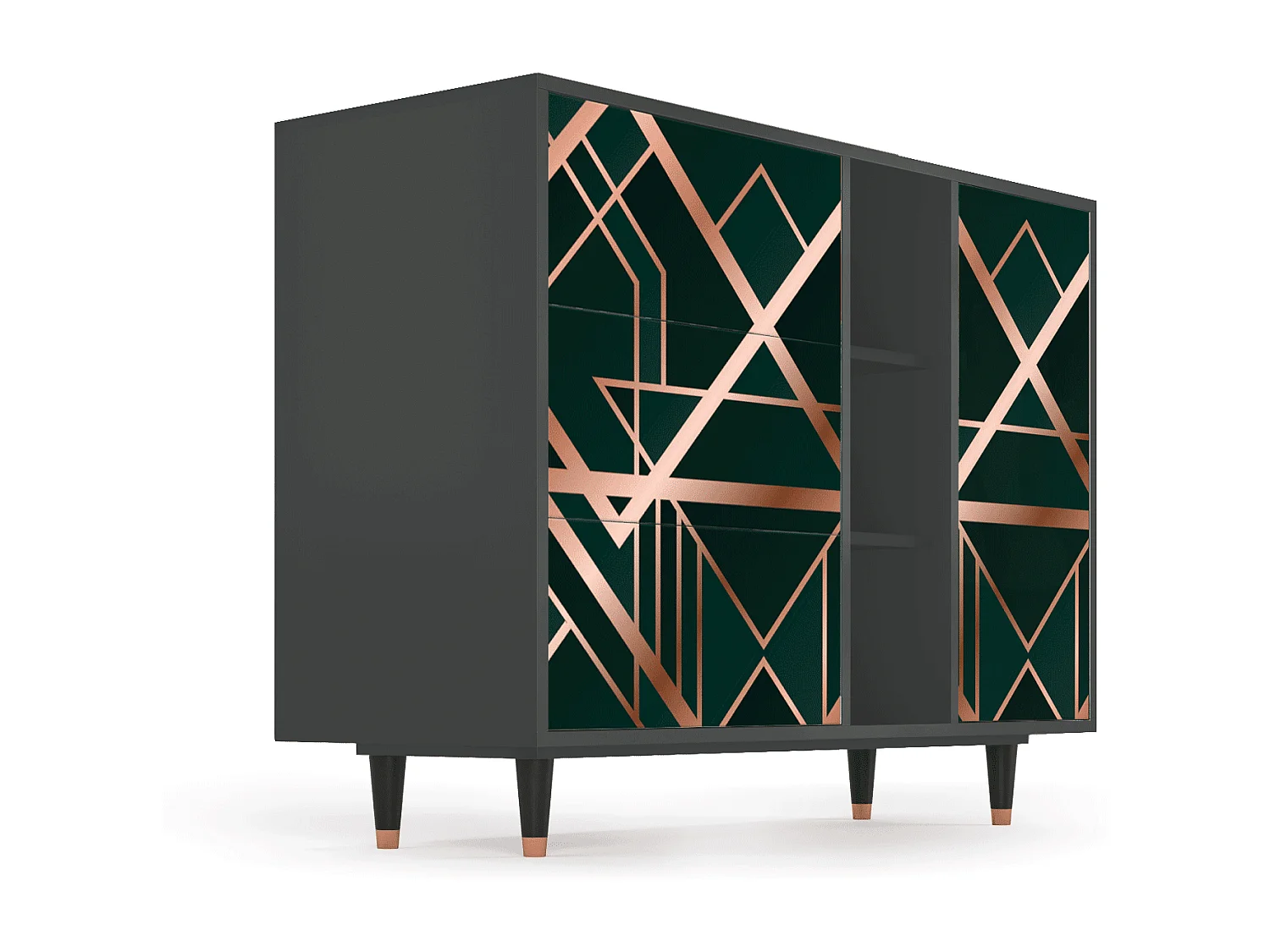 Kredens - 125x98x48 cm - BS2 - Emerald Gatsby, Orzech