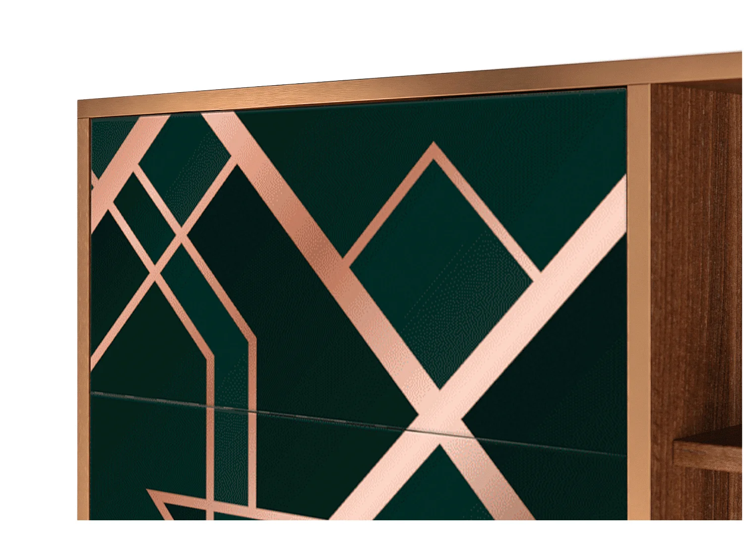 Kredens - 125x98x48 cm - BS2 - Emerald Gatsby, Orzech