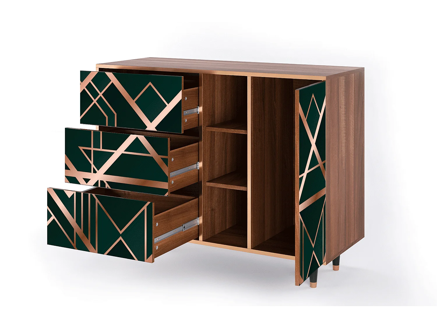 Sideboard - 125x98x48 cm - BS2 - Emerald Gatsby, Walnuss