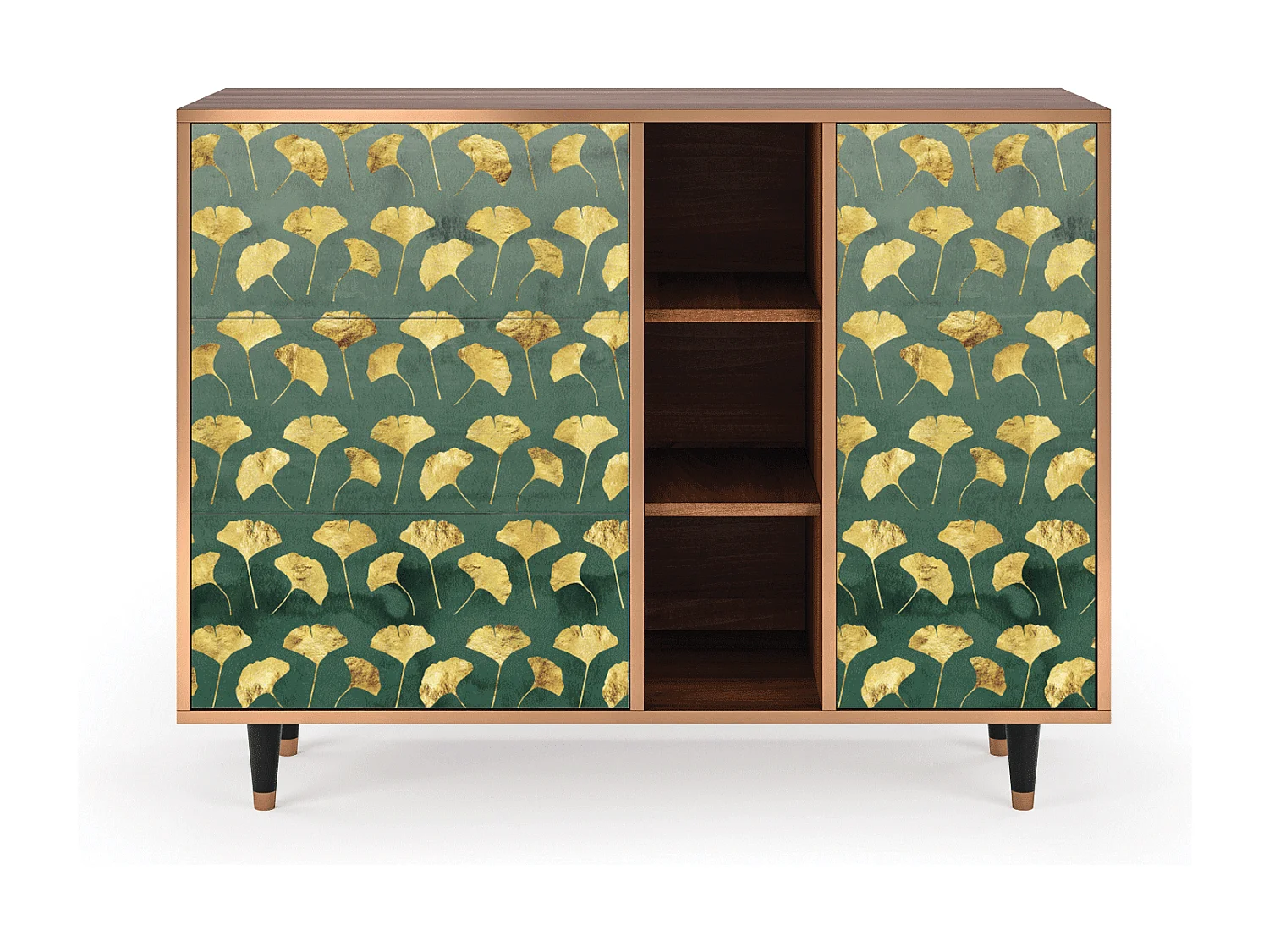 Dressoir - 125x98x48 cm - BS2 - Gingko leaves, Walnoot