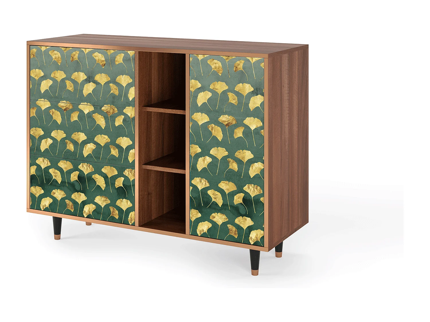 Credenza - 125x98x48 cm - BS2 - Gingko leaves, Noce