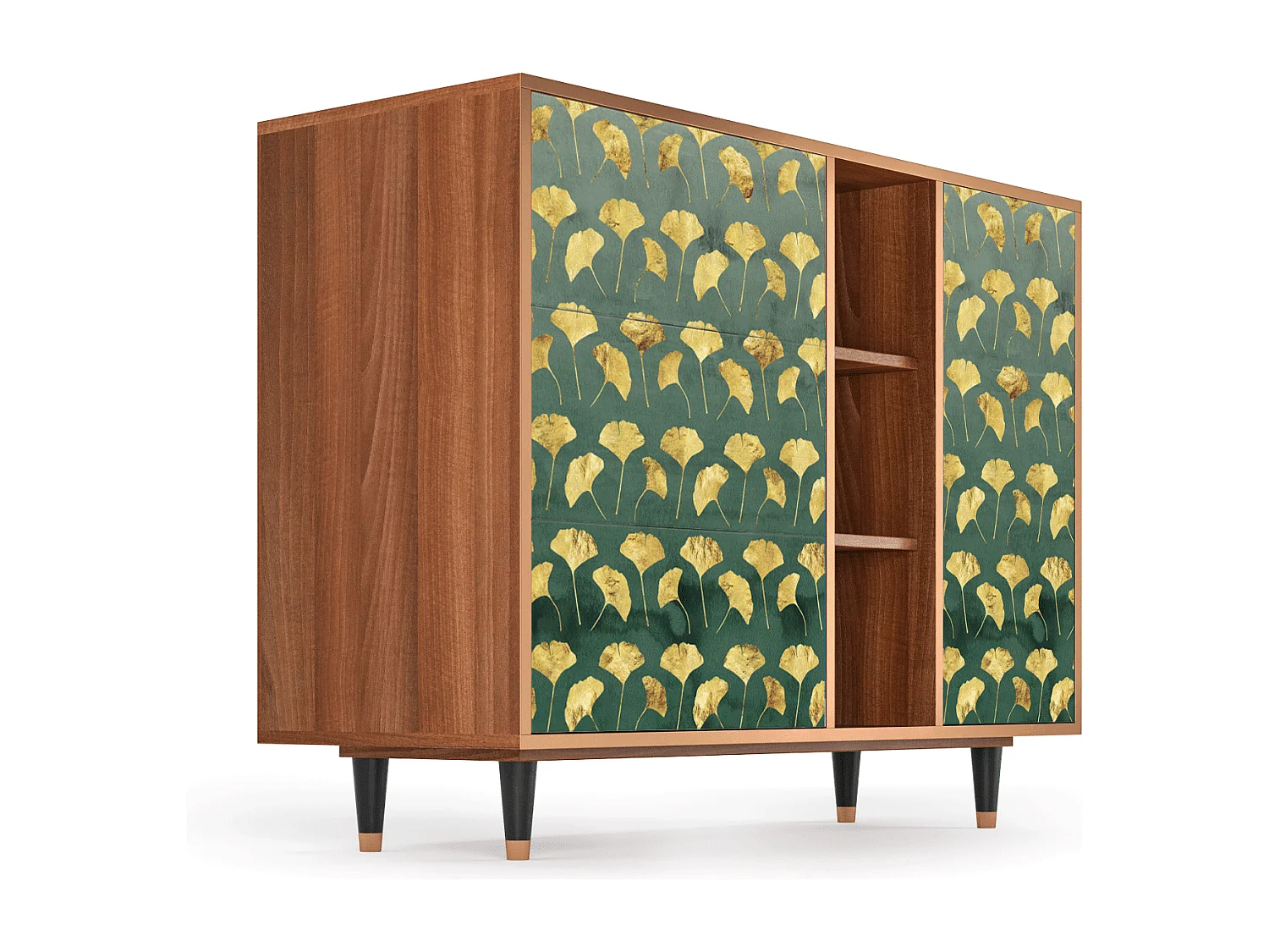 Credenza - 125x98x48 cm - BS2 - Gingko leaves, Noce