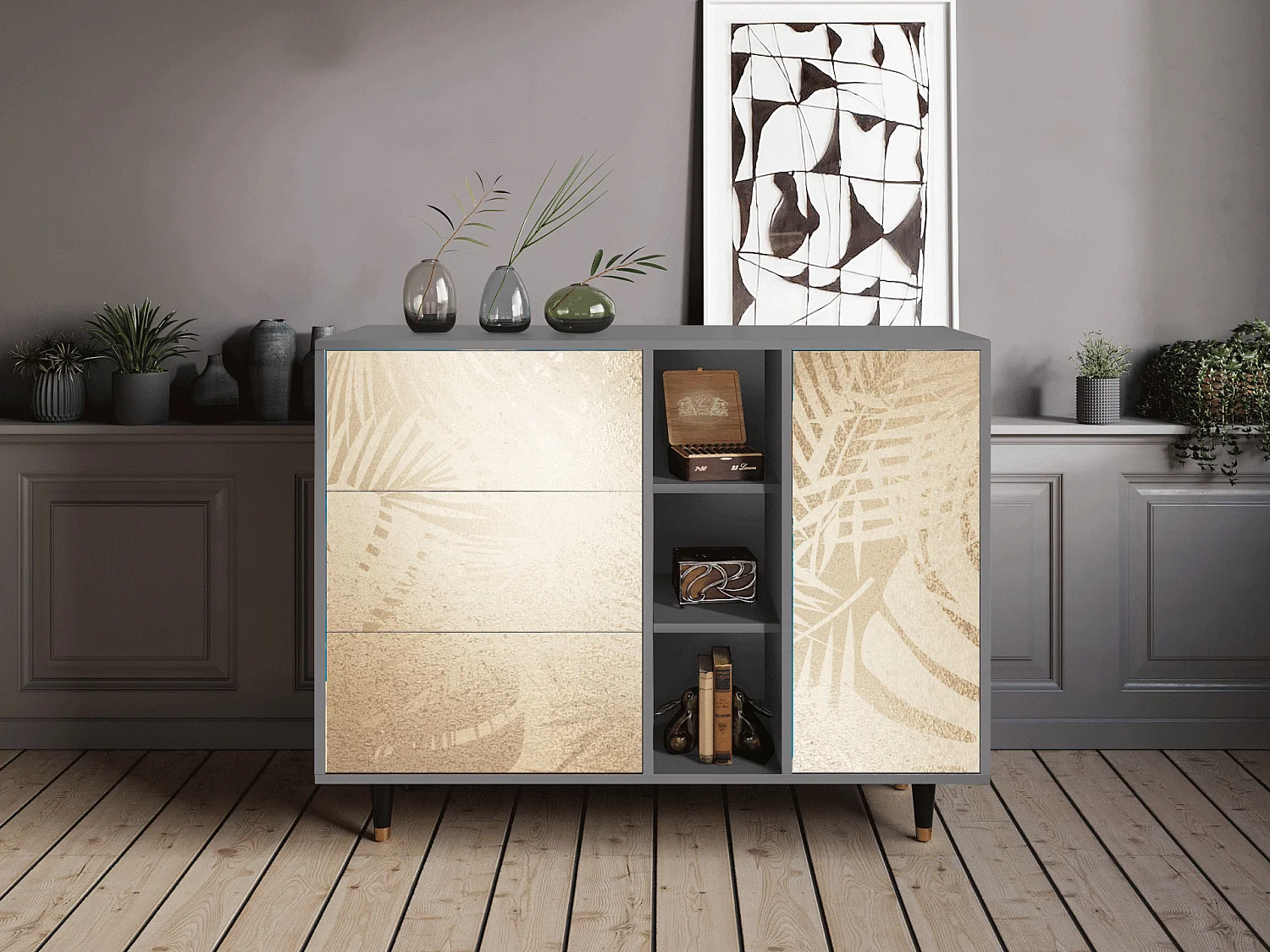 Sideboard - 125x98x48 cm - BS2 - Plant of the Dessert, Grau