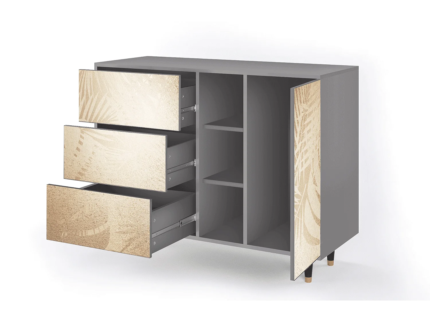 Sideboard - 125x98x48 cm - BS2 - Plant of the Dessert, Grau