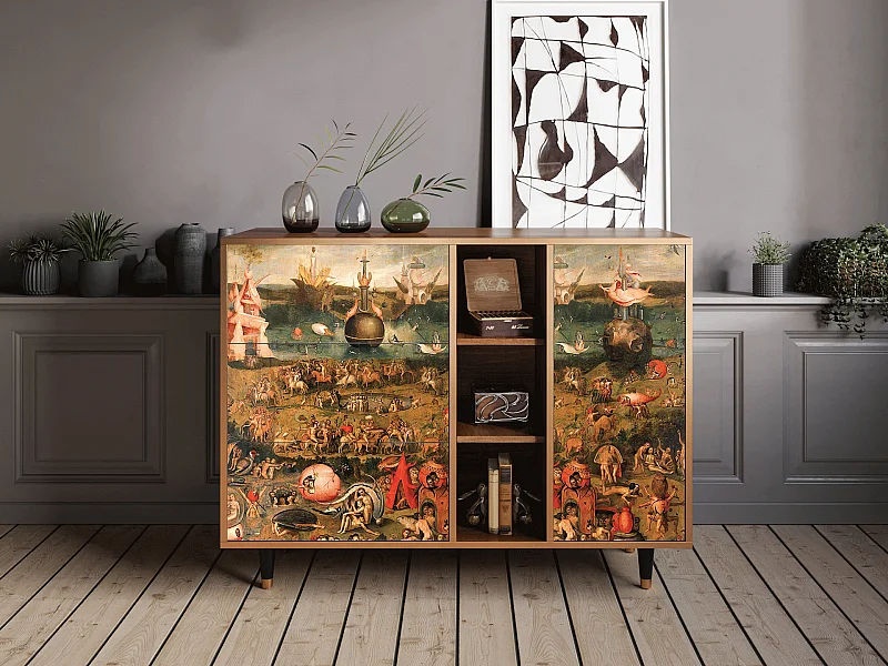 Kredens - 125x98x48 cm - BS2 - Garden of Delights , Orzech