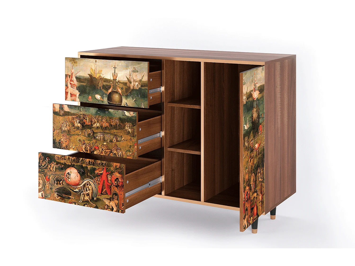 Buffet - 125x98x48 cm - BS2 - Garden of Delights , Noyer