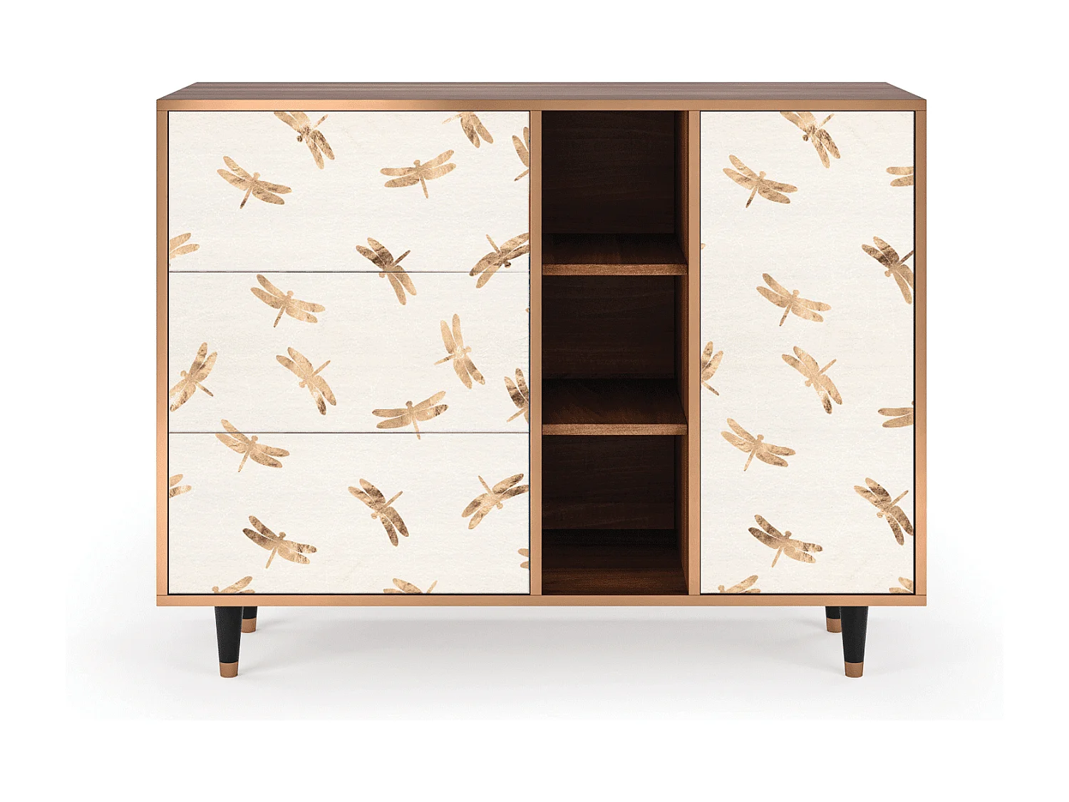 Buffet - 125x98x48 cm - BS2 - Nude Dragonflies, Noyer