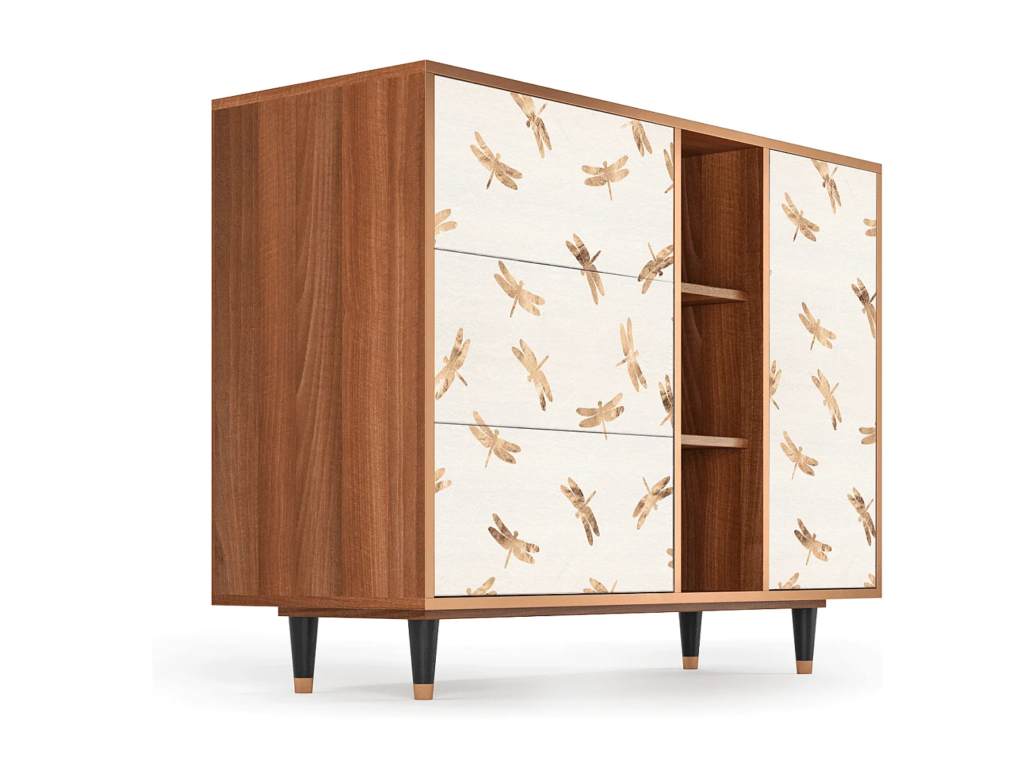 Buffet - 125x98x48 cm - BS2 - Nude Dragonflies, Noyer