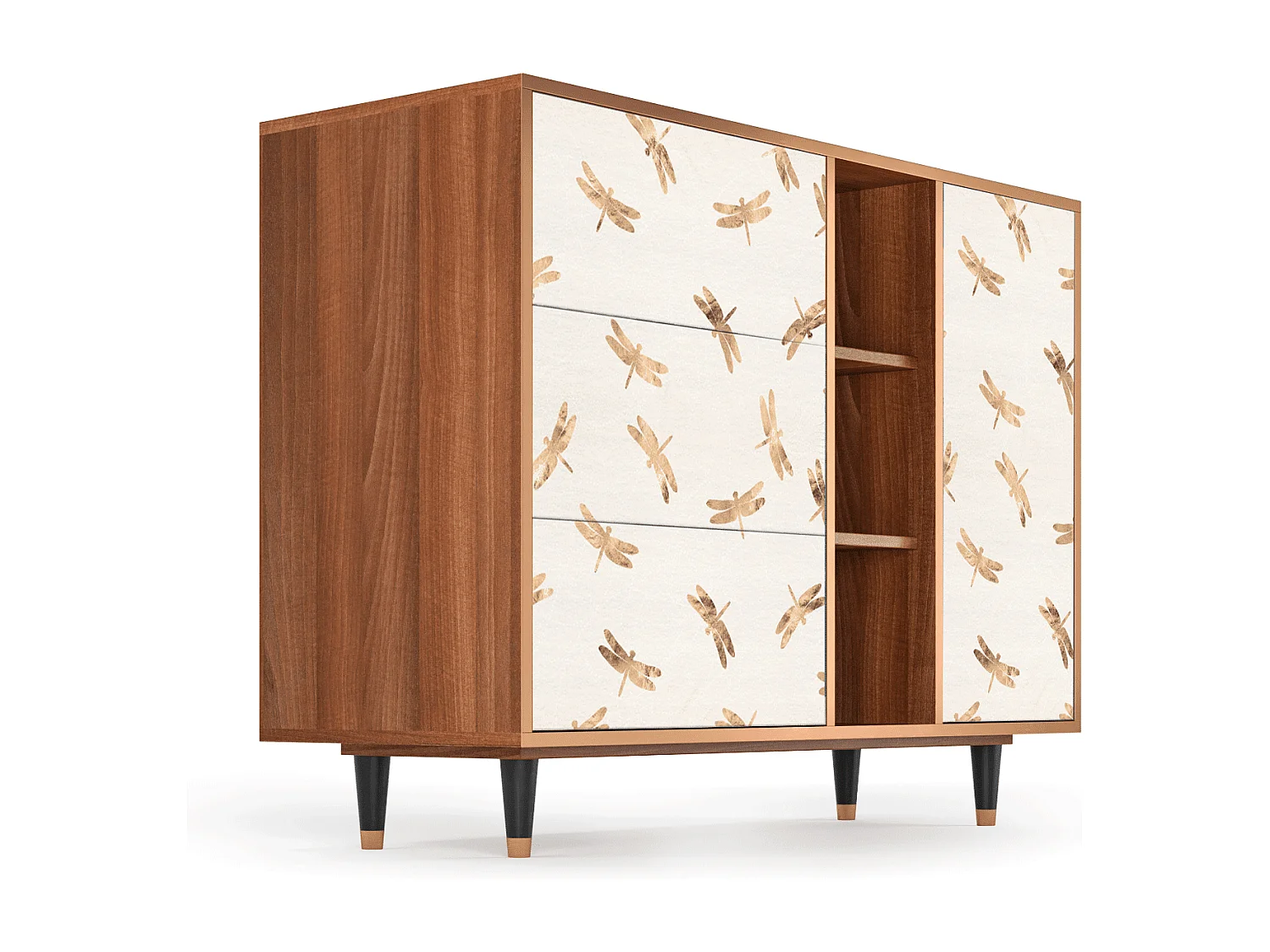 Buffet - 125x98x48 cm - BS2 - Nude Dragonflies, Noyer