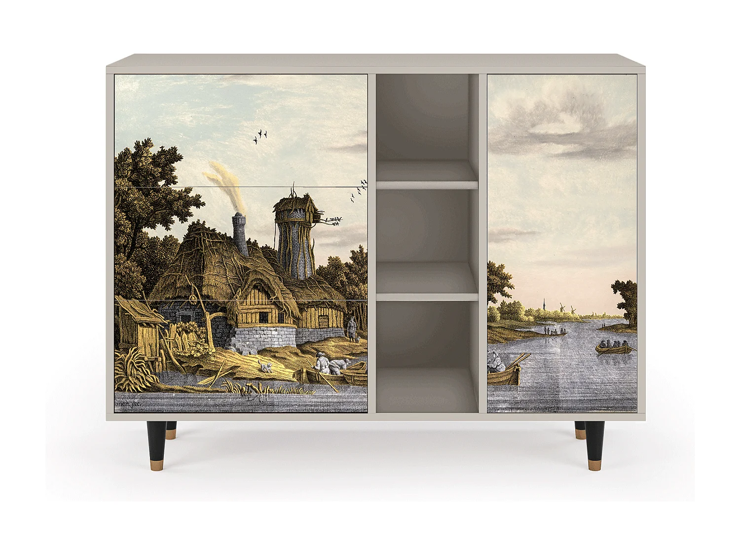 Sideboard - 125x98x48 cm - BS2 - Mill along a River, Sand